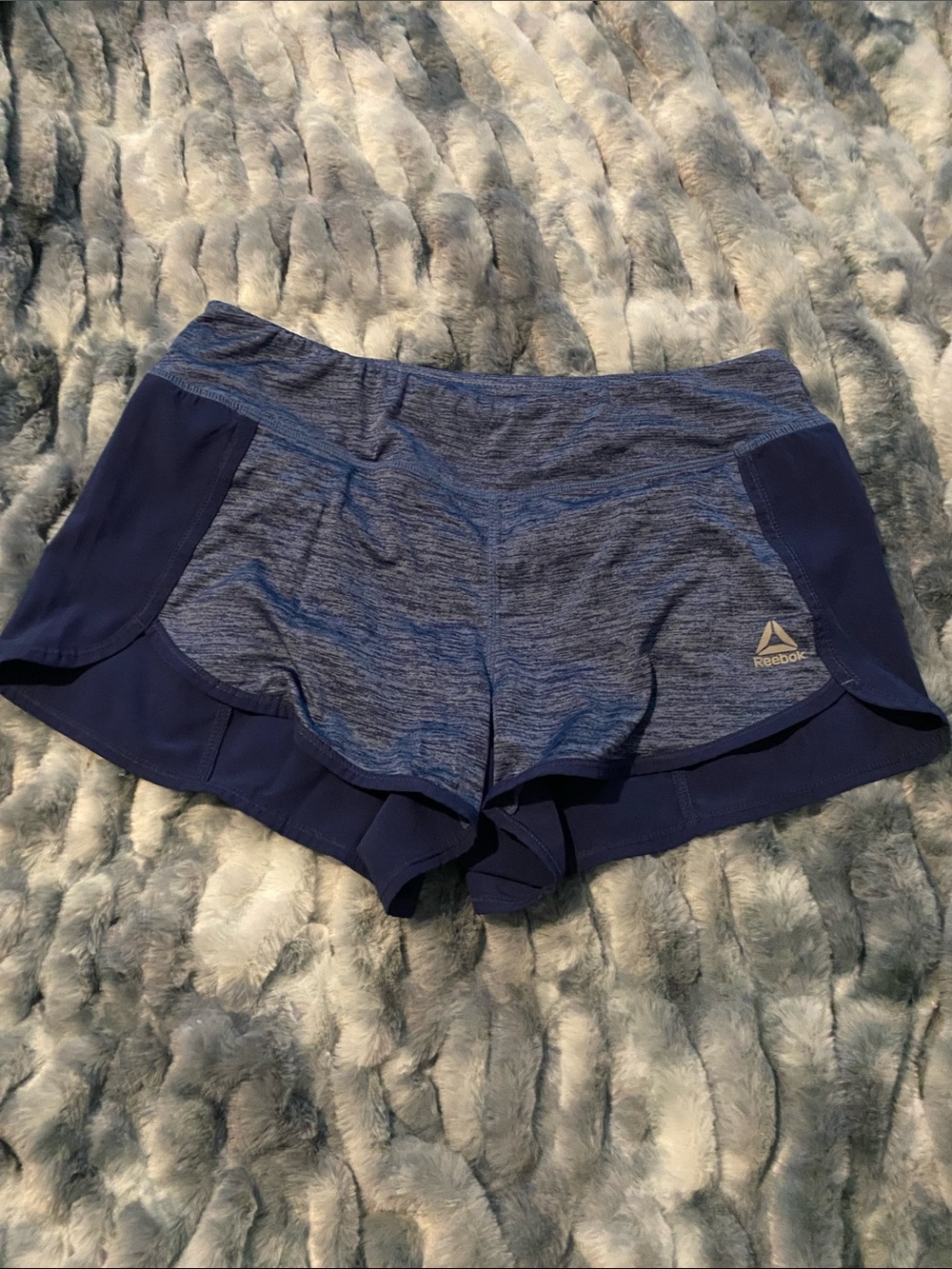 Reebok Women's Blue Layered Athletic Shorts